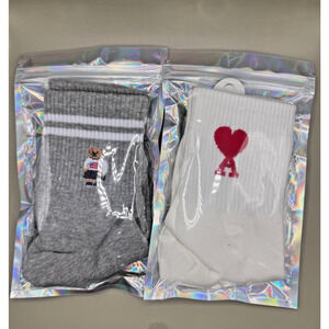 Lot of 2 Unisex Socks Made in Korea NWT - Polo Bear and Ace of Hearts